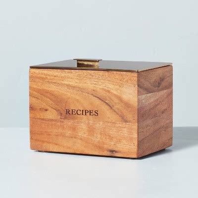 metal cook box|Wood Recipe Box with Metal Lid .